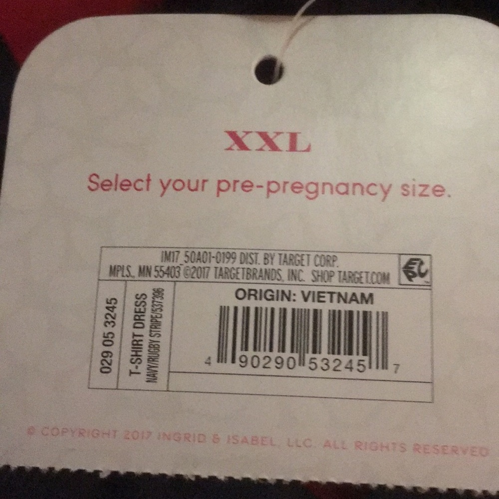 Dress Red Navy Striped Isabel Maternity XXL - Picture 3 of 3